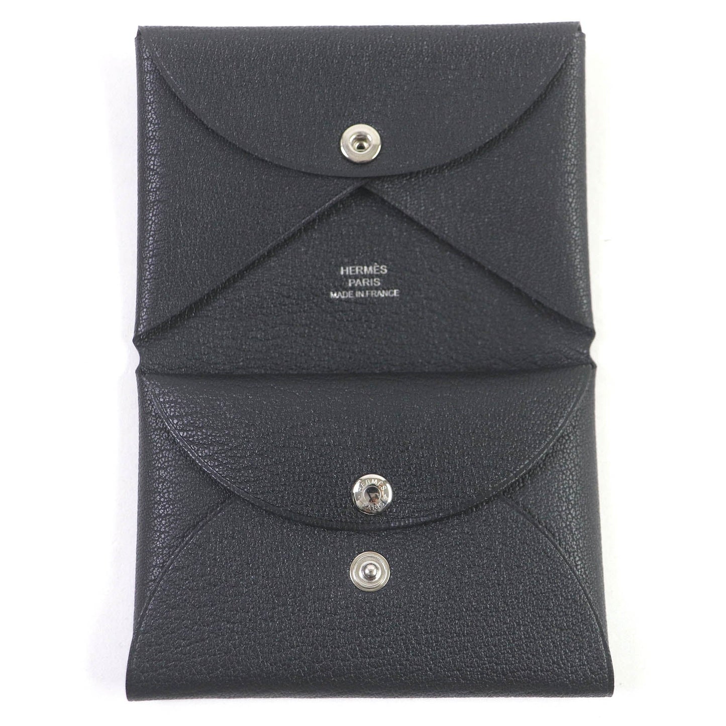HERMES Coin case Evercolor black Calvi duo