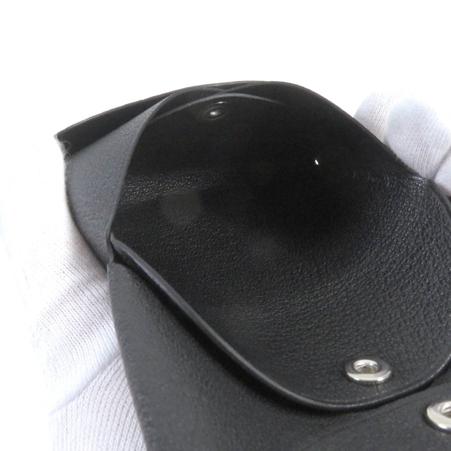 HERMES Coin case Evercolor black Calvi duo