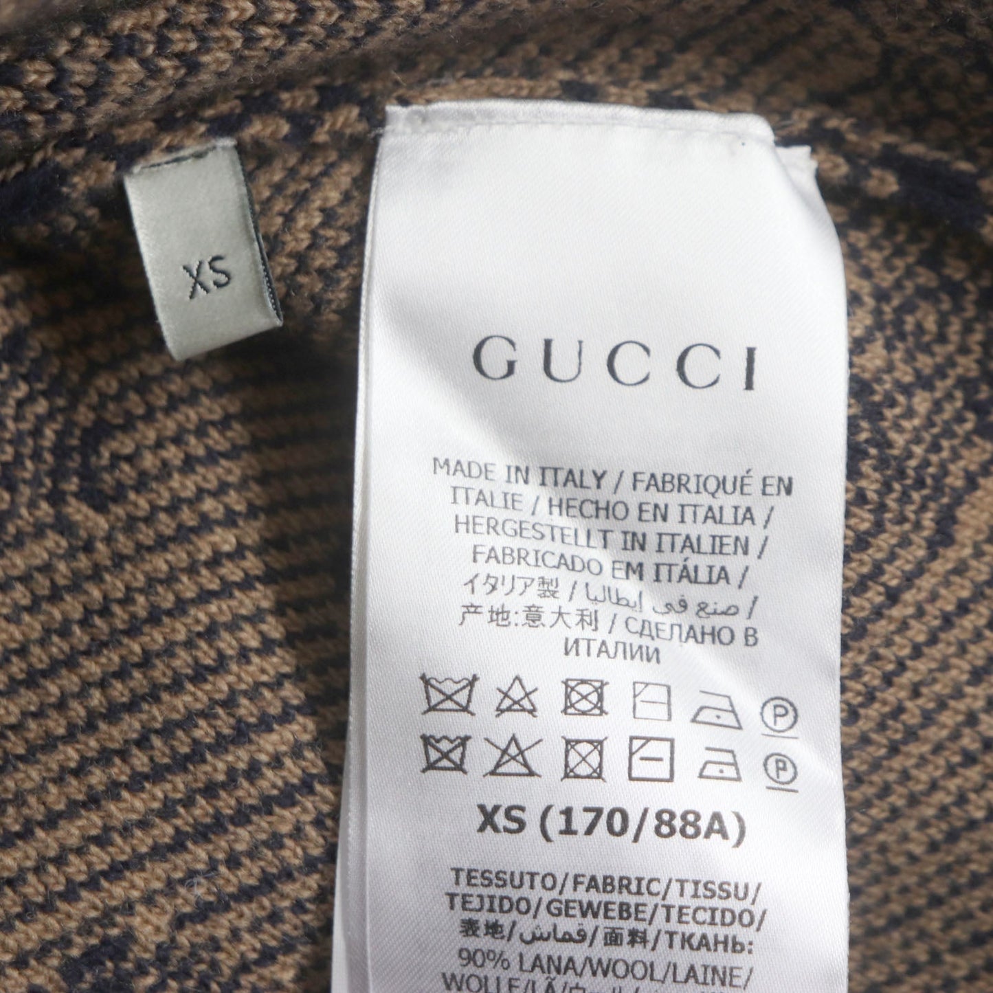 GUCCI sweater 626643 wool Brown navy XS