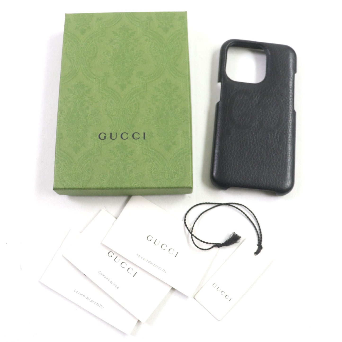 GUCCI iPhone case 760221 leather black Jumbo GG
