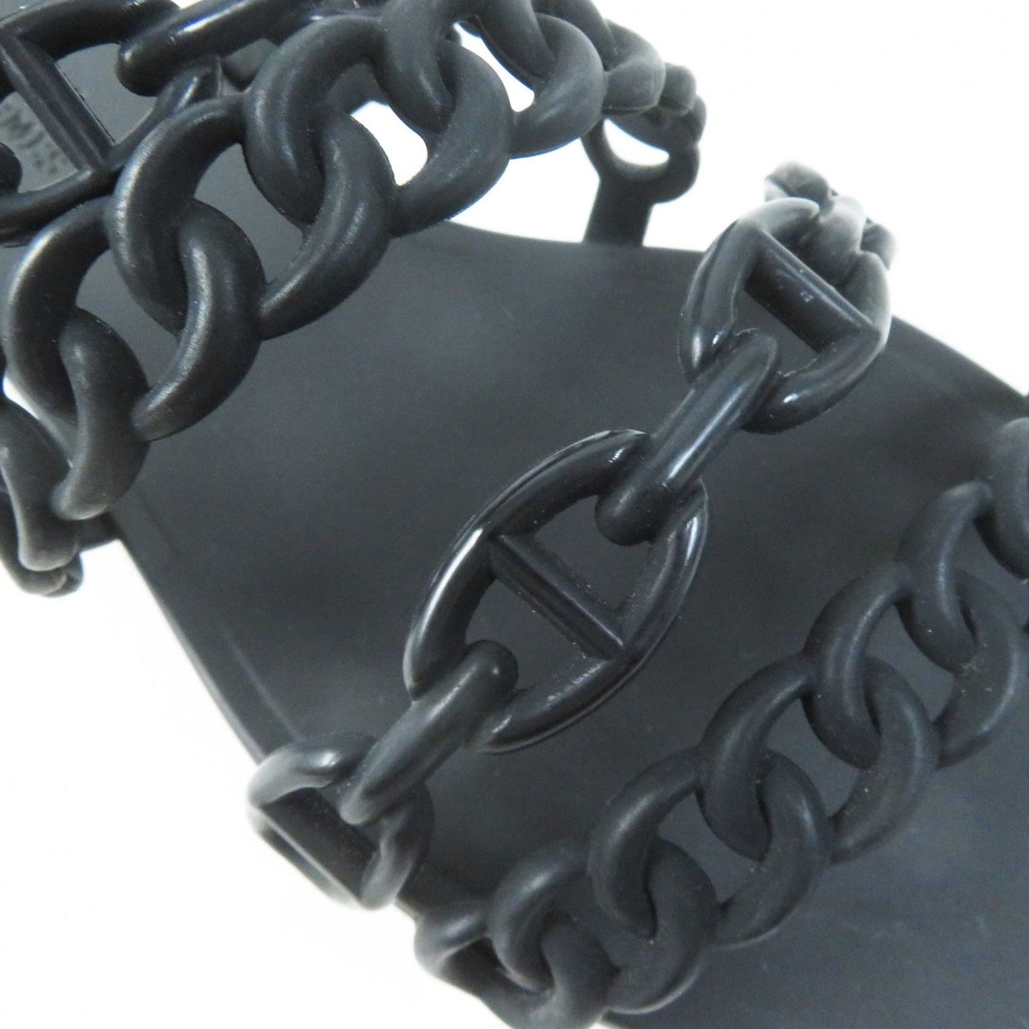 HERMES Sandals rubber black Riverage 38