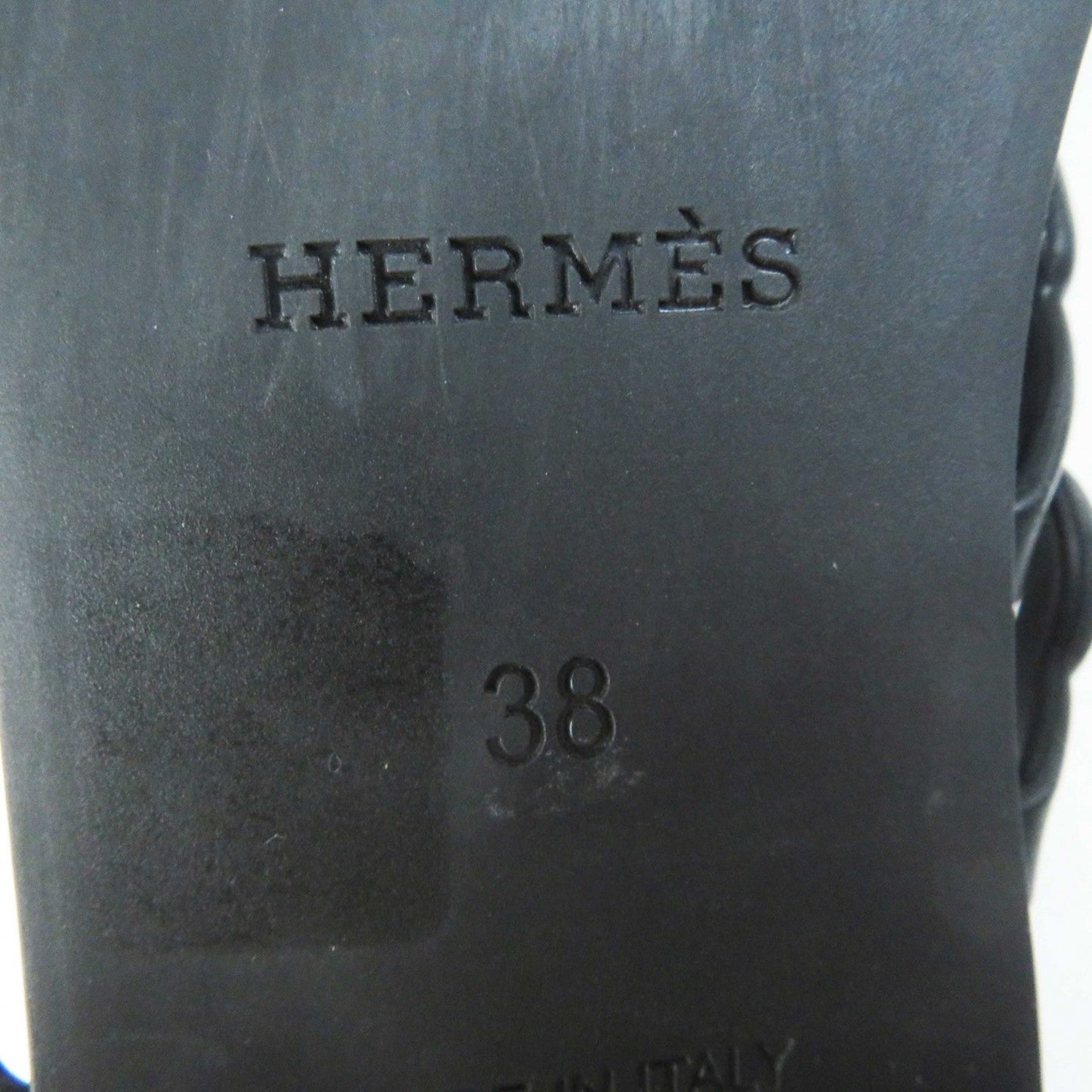HERMES Sandals rubber black Riverage 38