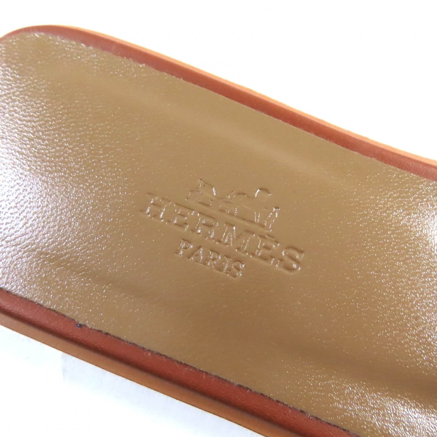 HERMES Sandals leather gold Oran 38