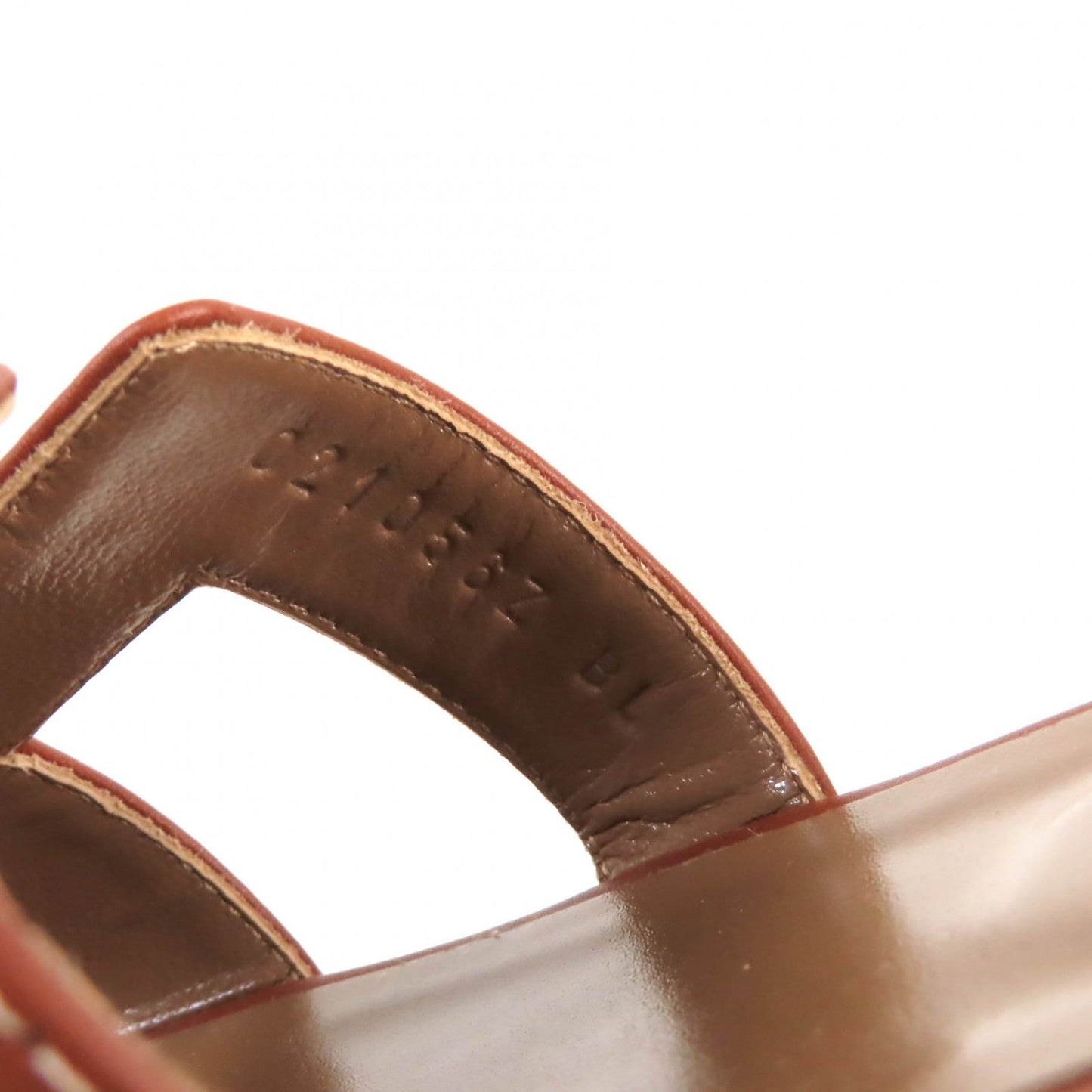 HERMES Sandals leather gold Oran 38