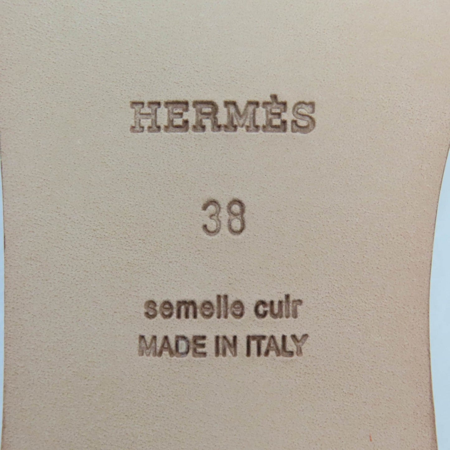 HERMES Sandals leather gold Oran 38