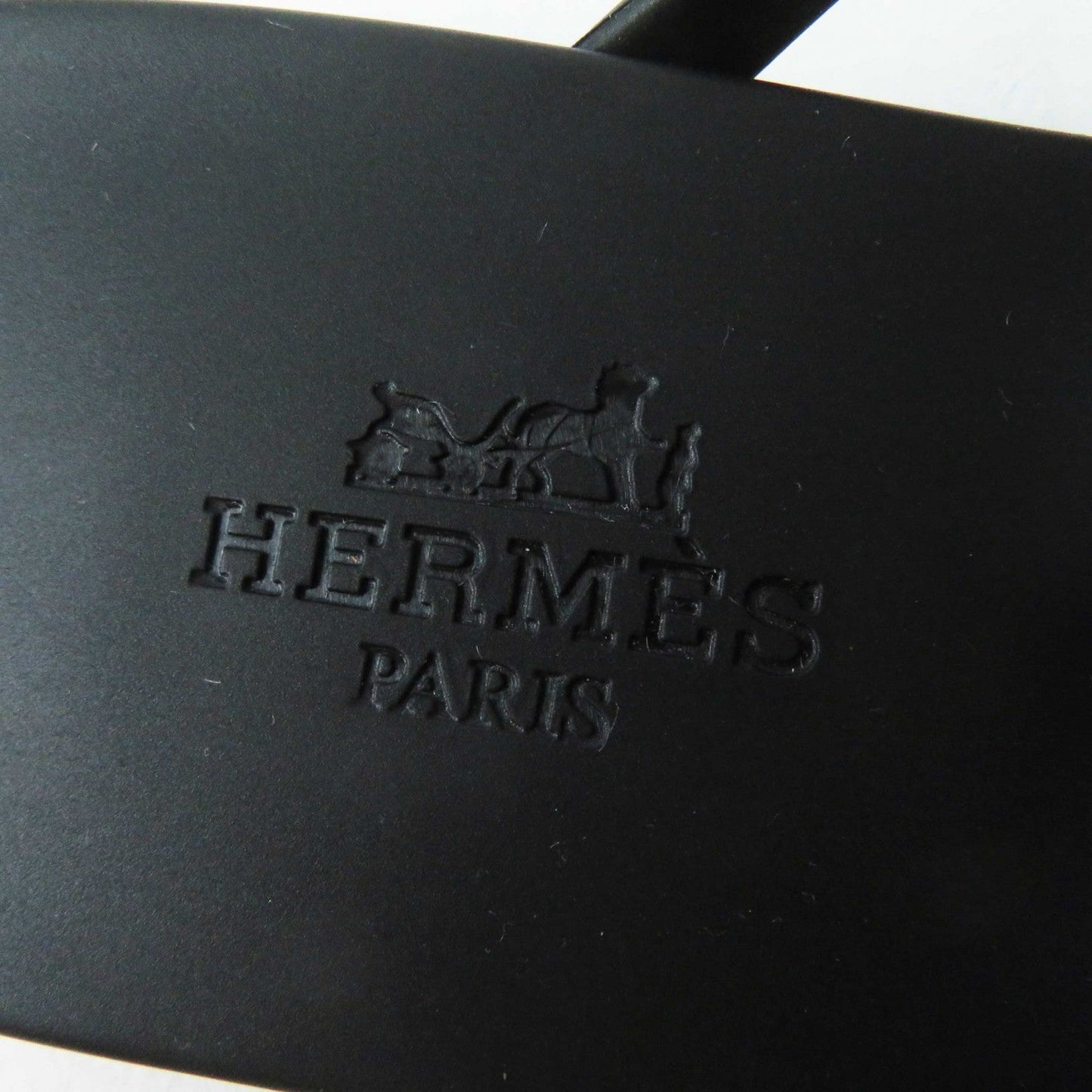 HERMES Sandals rubber black Egeri 35
