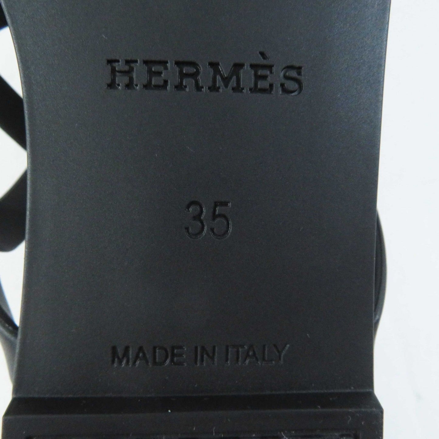 HERMES Sandals rubber black Egeri 35