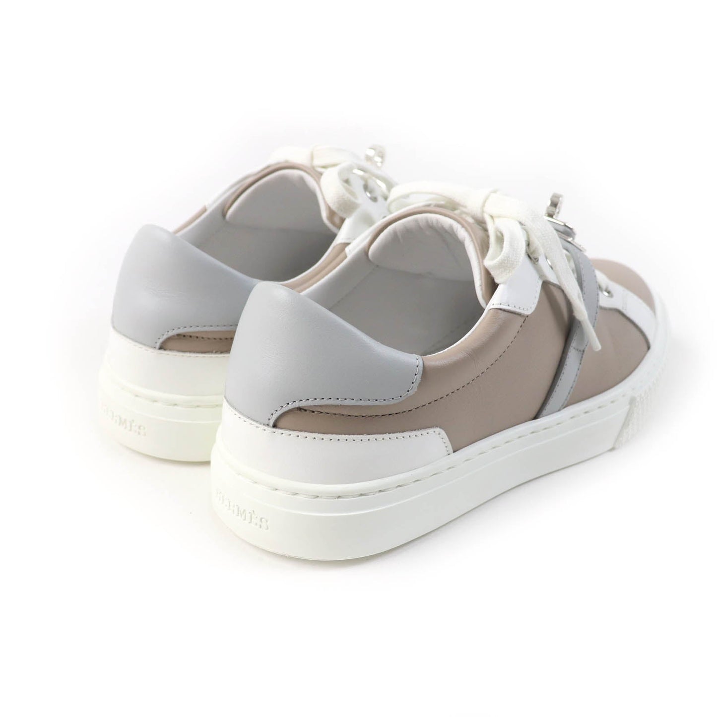 HERMES Low cut sneakers leather Beige Sketch / White Day 36