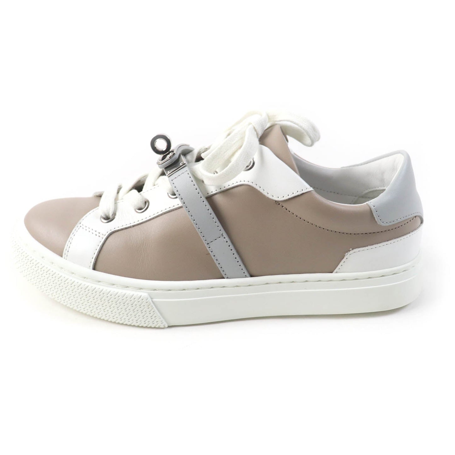 HERMES Low cut sneakers leather Beige Sketch / White Day 36