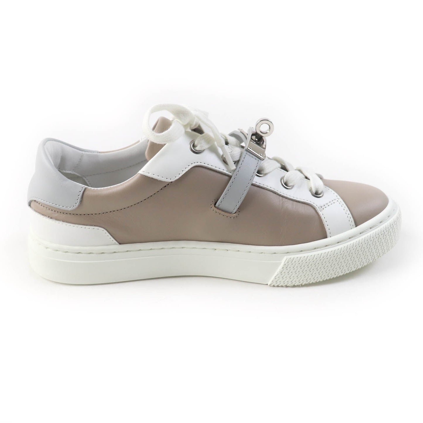 HERMES Low cut sneakers leather Beige Sketch / White Day 36