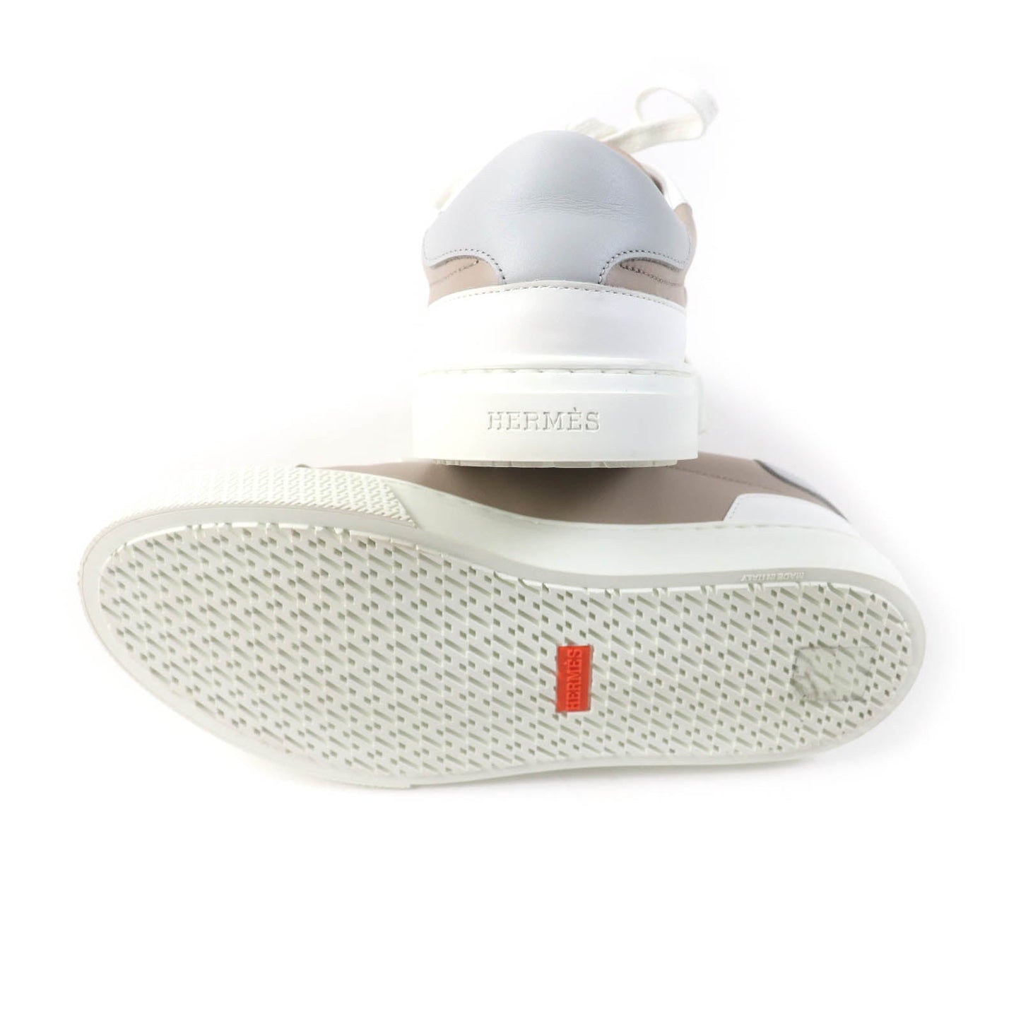 HERMES Low cut sneakers leather Beige Sketch / White Day 36