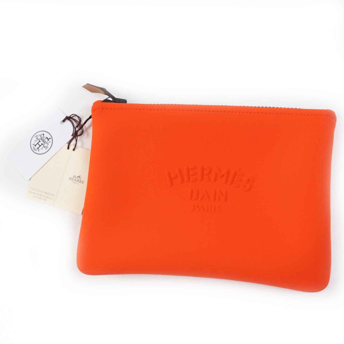HERMES Pouch polyamide Neon orange Truth Flat PM