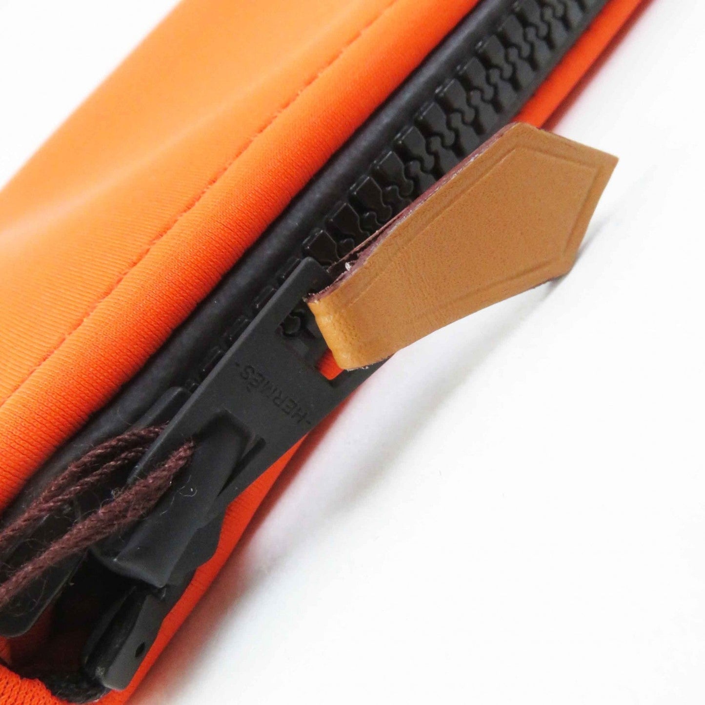 HERMES Pouch polyamide Neon orange Truth Flat PM
