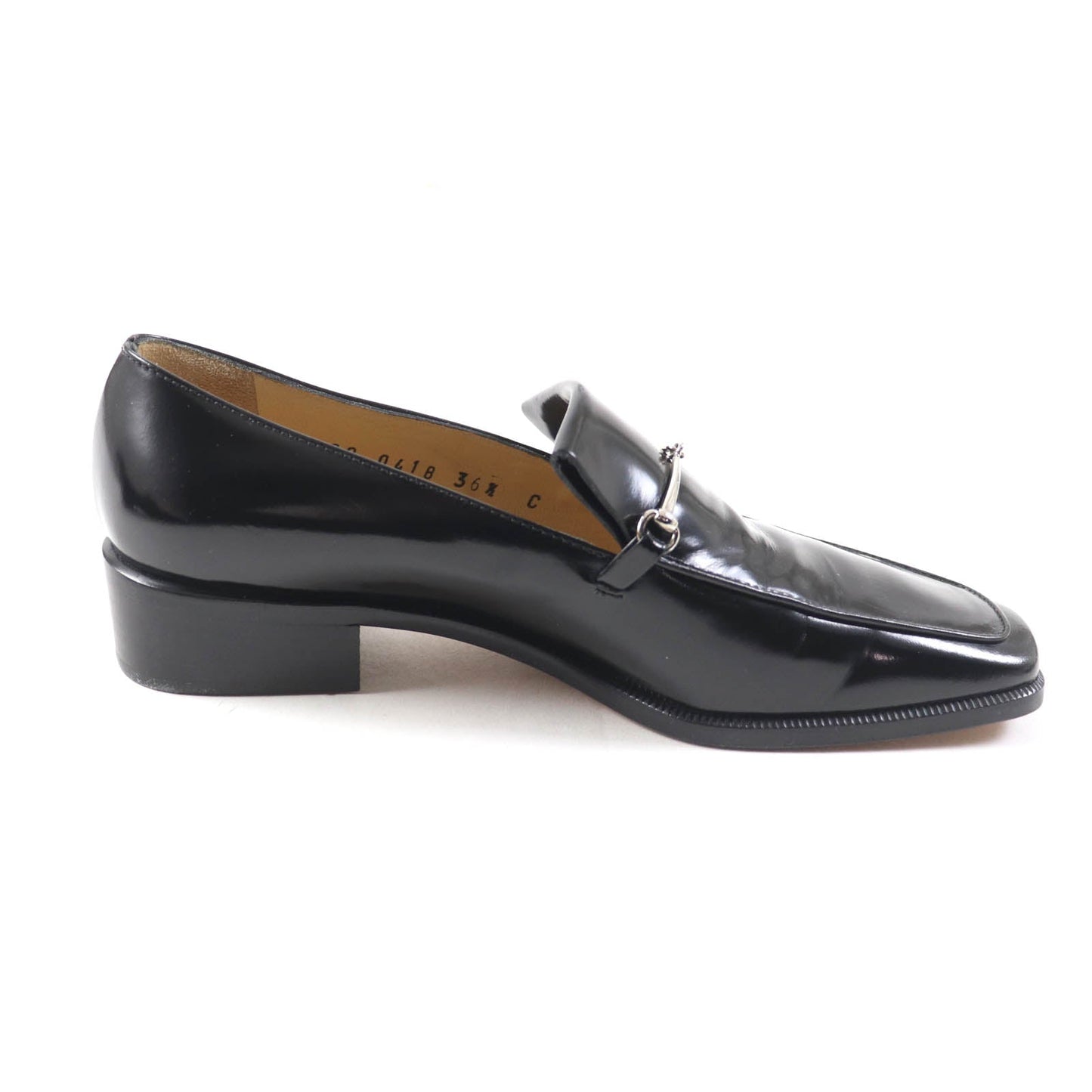 GUCCI loafers 100 0418 leather black 36.5
