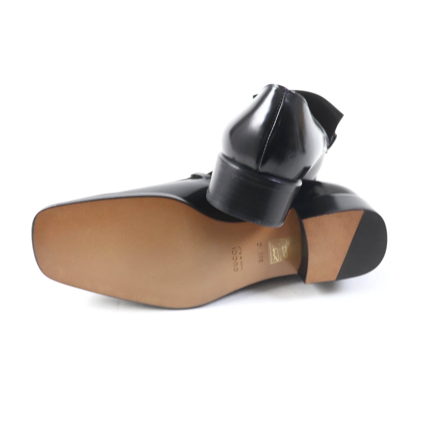 GUCCI loafers 100 0418 leather black 36.5