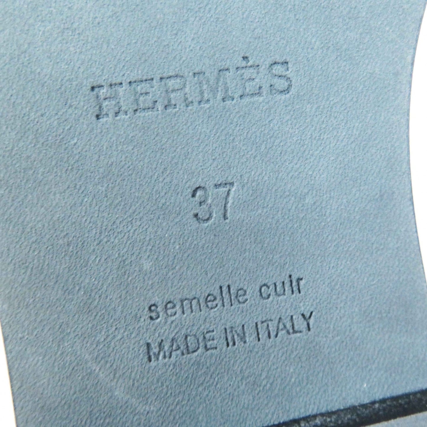 HERMES Sandals leather black Santorini 37