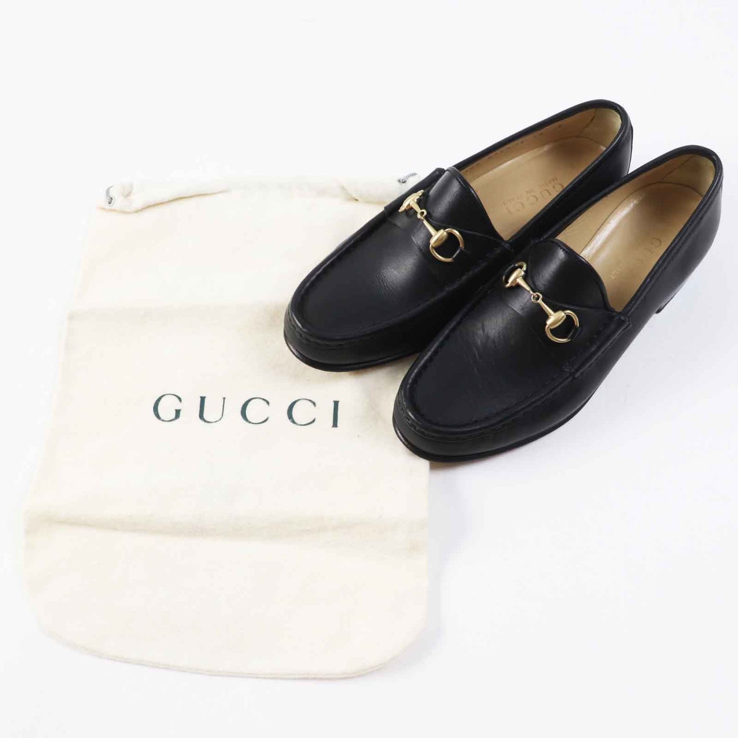 GUCCI loafers 100 0255／1 leather black 36