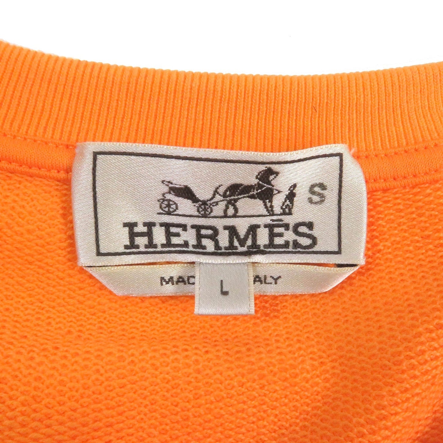 HERMES sweat cotton Orange L