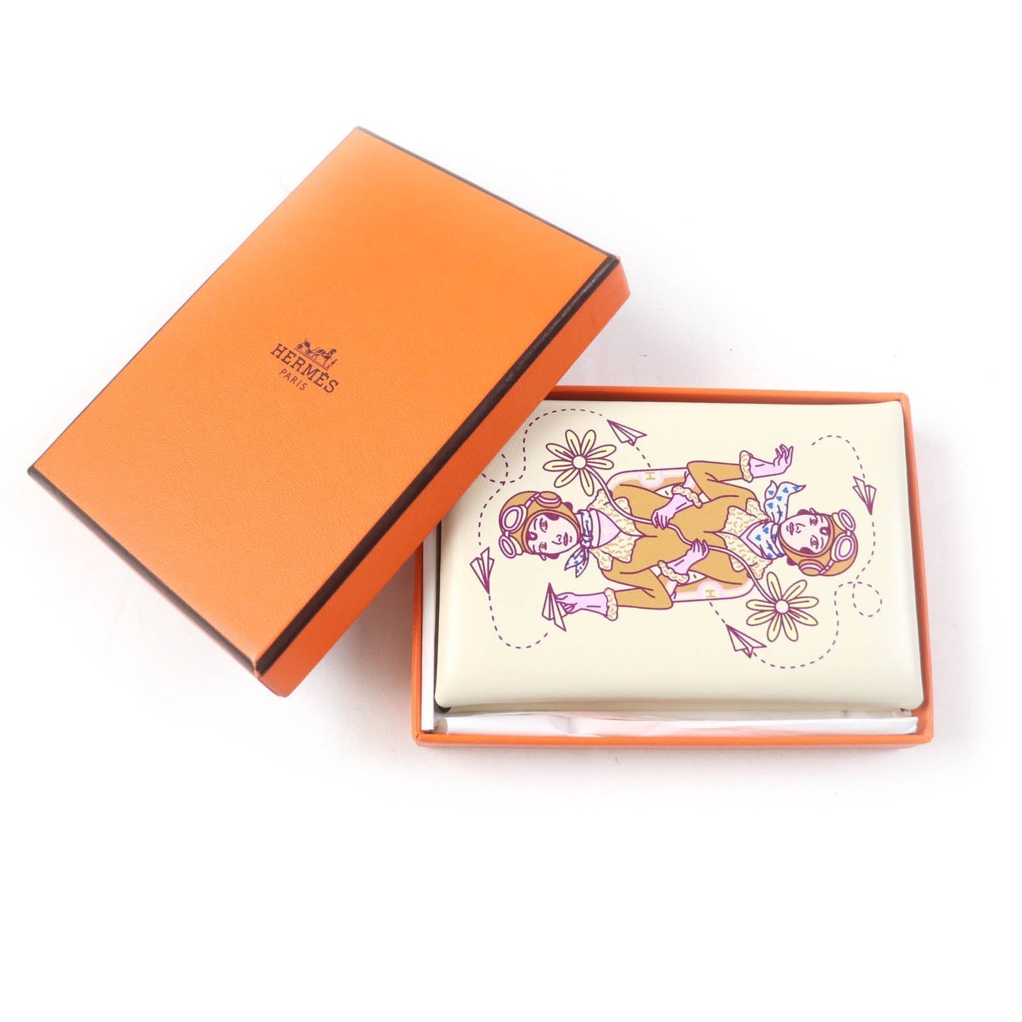 HERMES Card Case Vaux Swift Nata Calvi Aviatris
