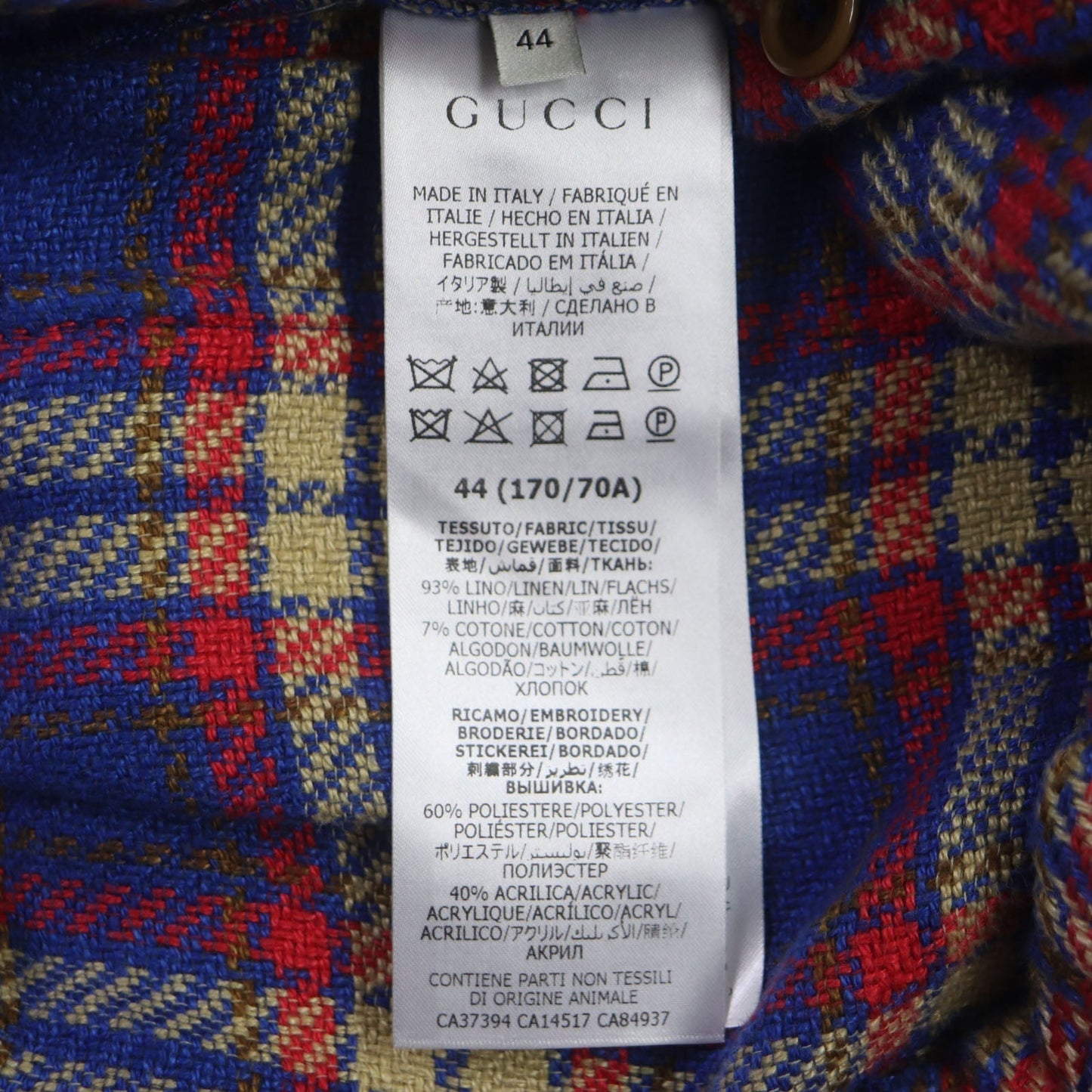 GUCCI Shorts 630590 linen blue multi 44