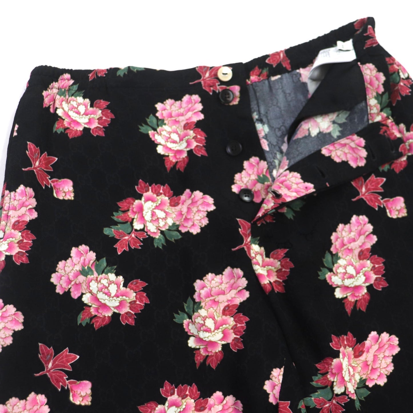GUCCI Shorts 624399 silk Black pink 44