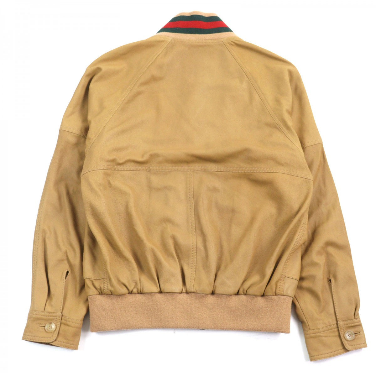 GUCCI Blouson 567428 Outer: goat leather, part: 88% wool, part: 10% nylon, part: 2% polyurethane, lining: 68% rayon Camel type mens 46 Used