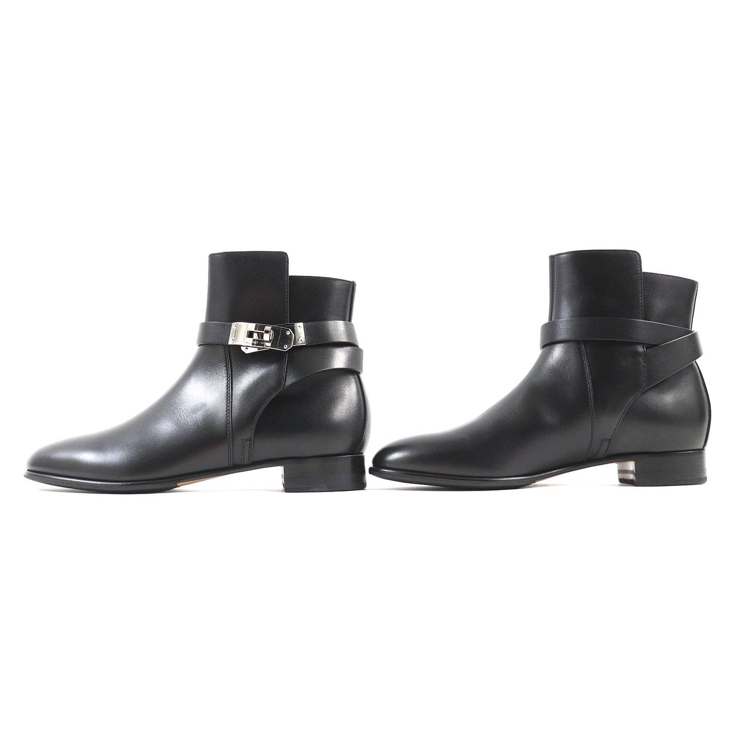 HERMES boots 162133Z leather black Neo 37