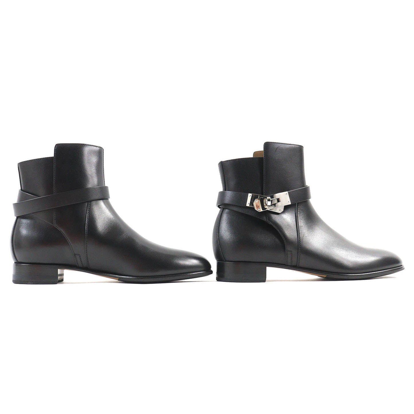 HERMES boots 162133Z leather black Neo 37