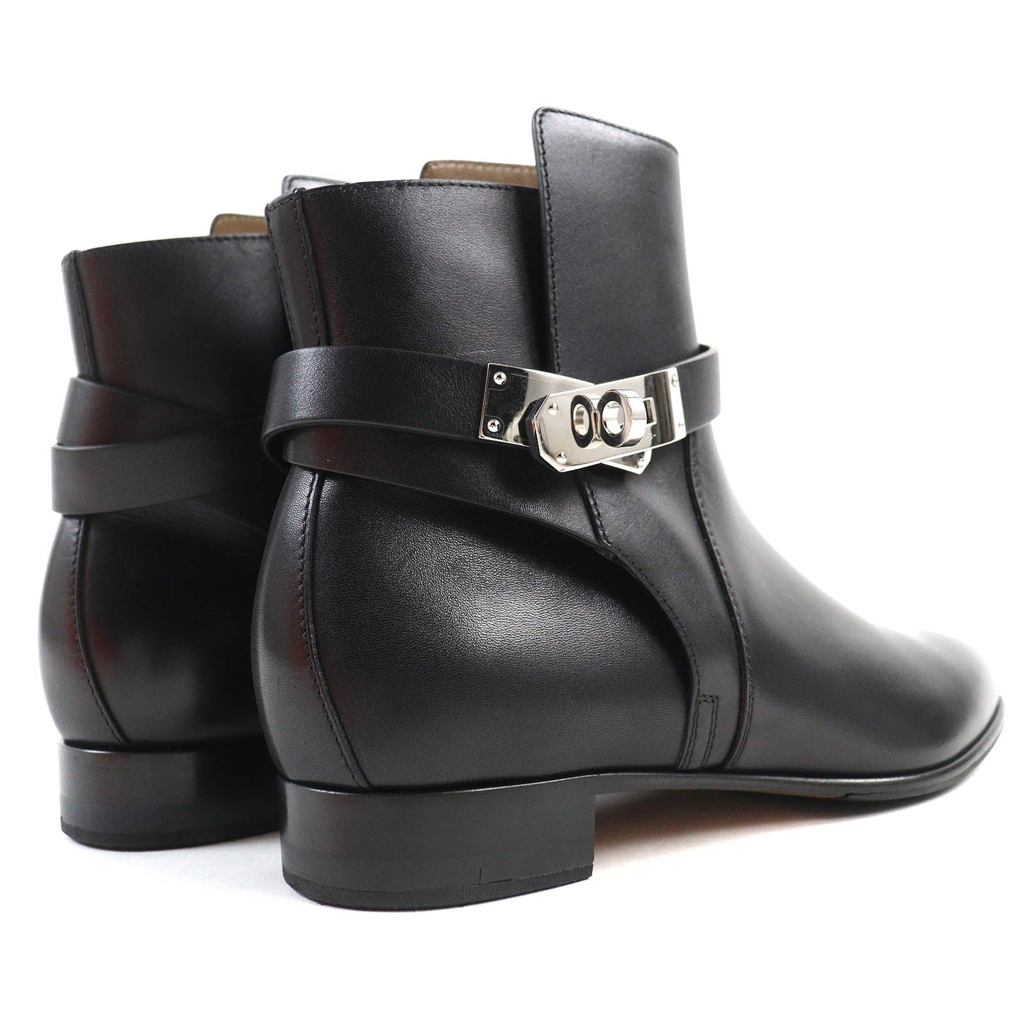 HERMES boots 162133Z leather black Neo 37