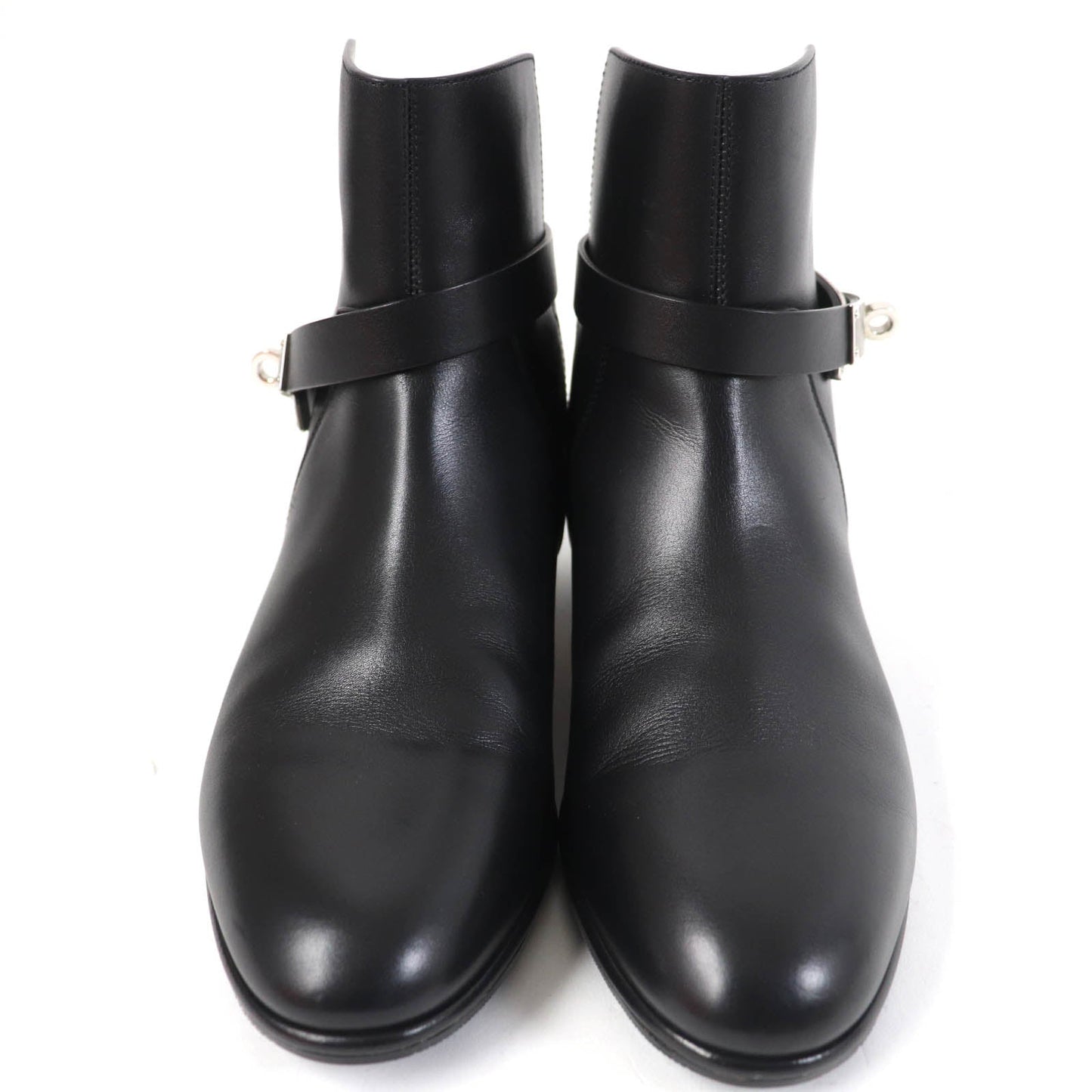 HERMES short boots 162133Z leather black Neo 37