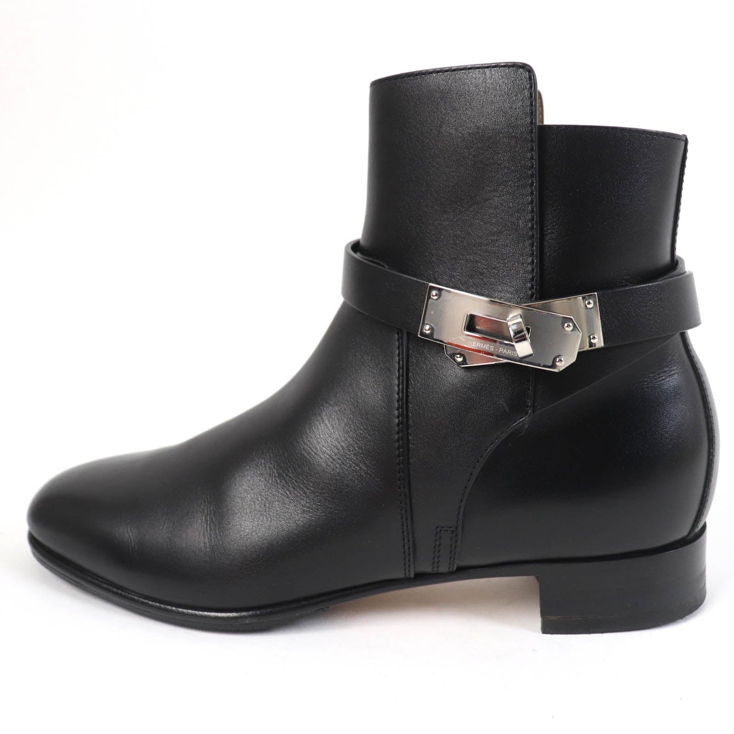 HERMES short boots 162133Z leather black Neo 37