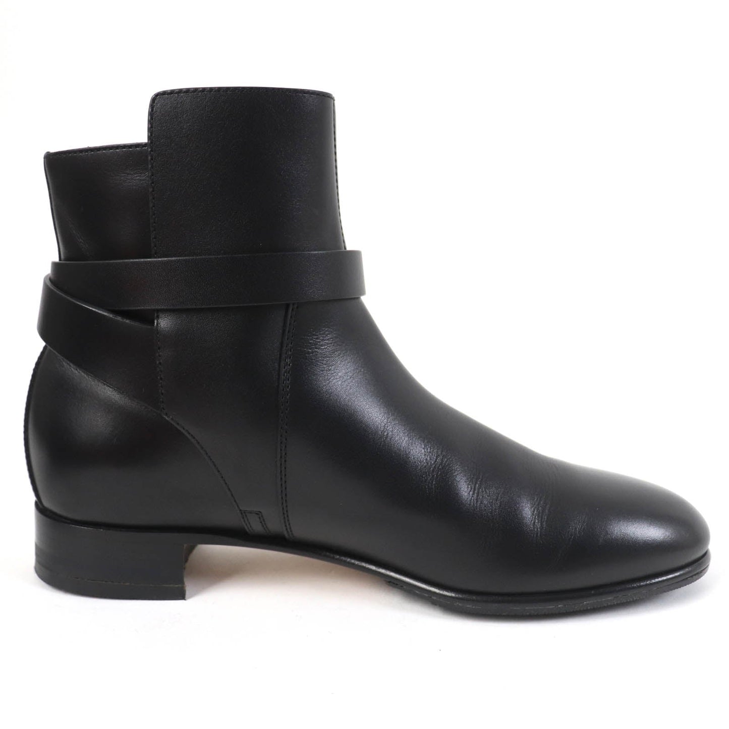 HERMES short boots 162133Z leather black Neo 37