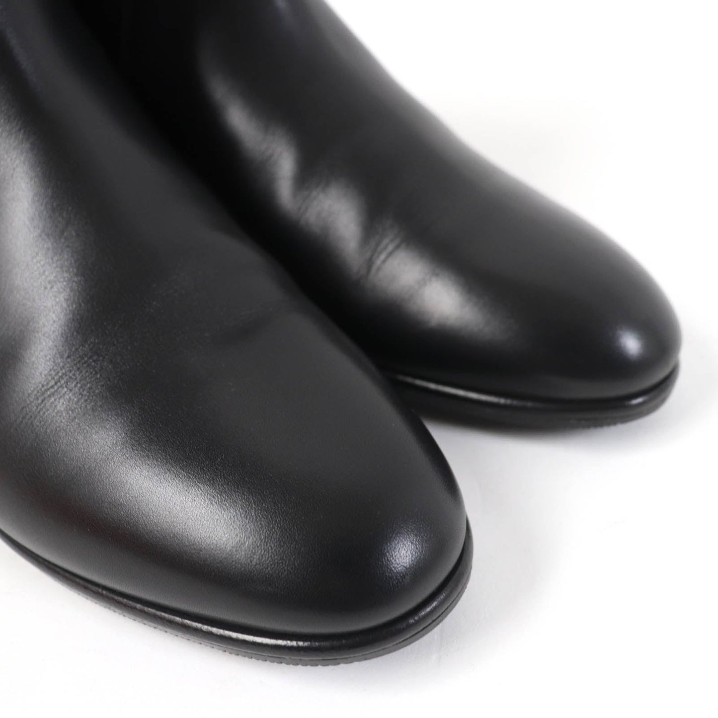 HERMES short boots 162133Z leather black Neo 37