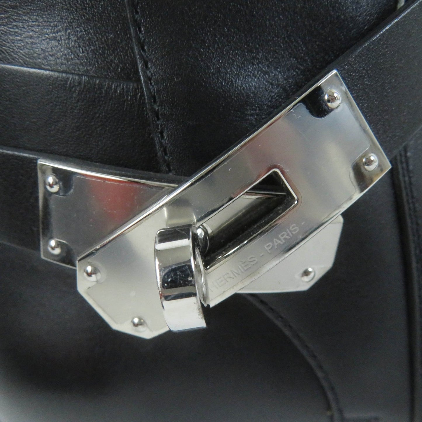 HERMES short boots 162133Z leather black Neo 37