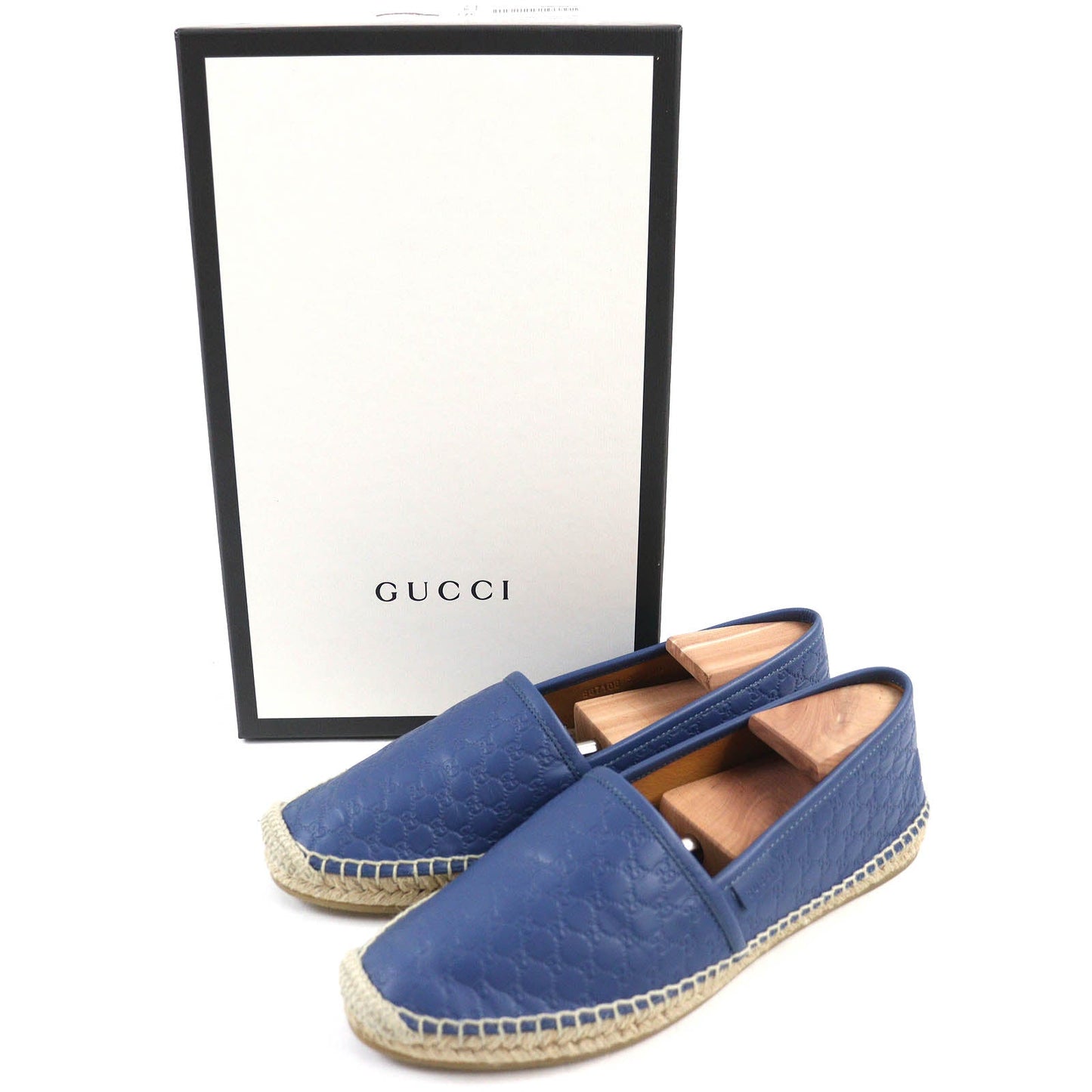 GUCCI Slip-on 567106 leather Blue Navy Natural 38