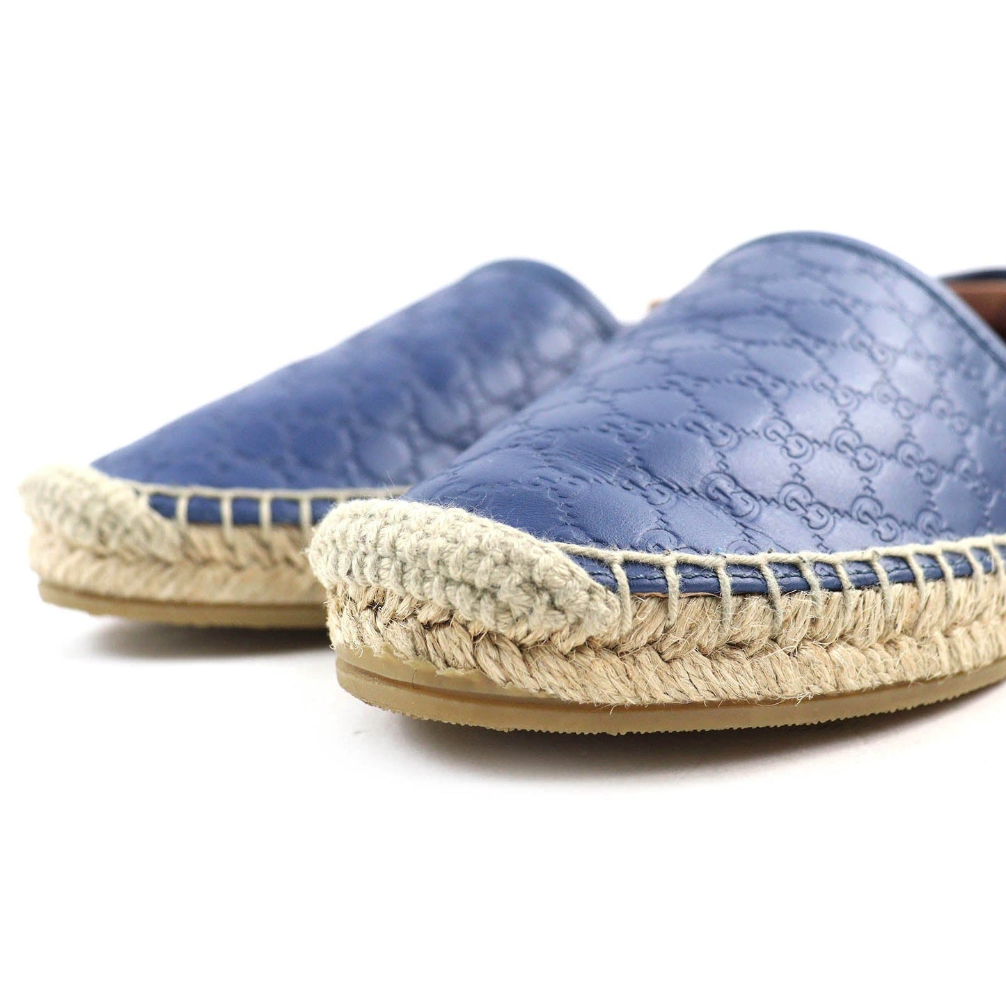 GUCCI Slip-on 567106 leather Blue Navy Natural 38