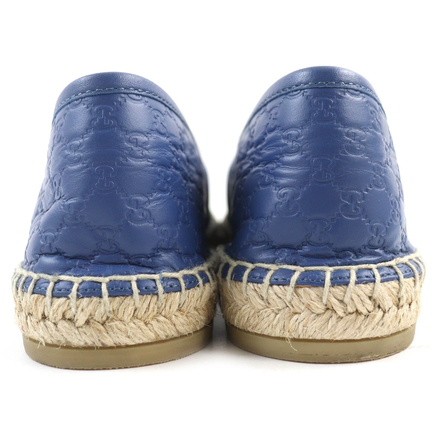 GUCCI Slip-on 567106 leather Blue Navy Natural 38