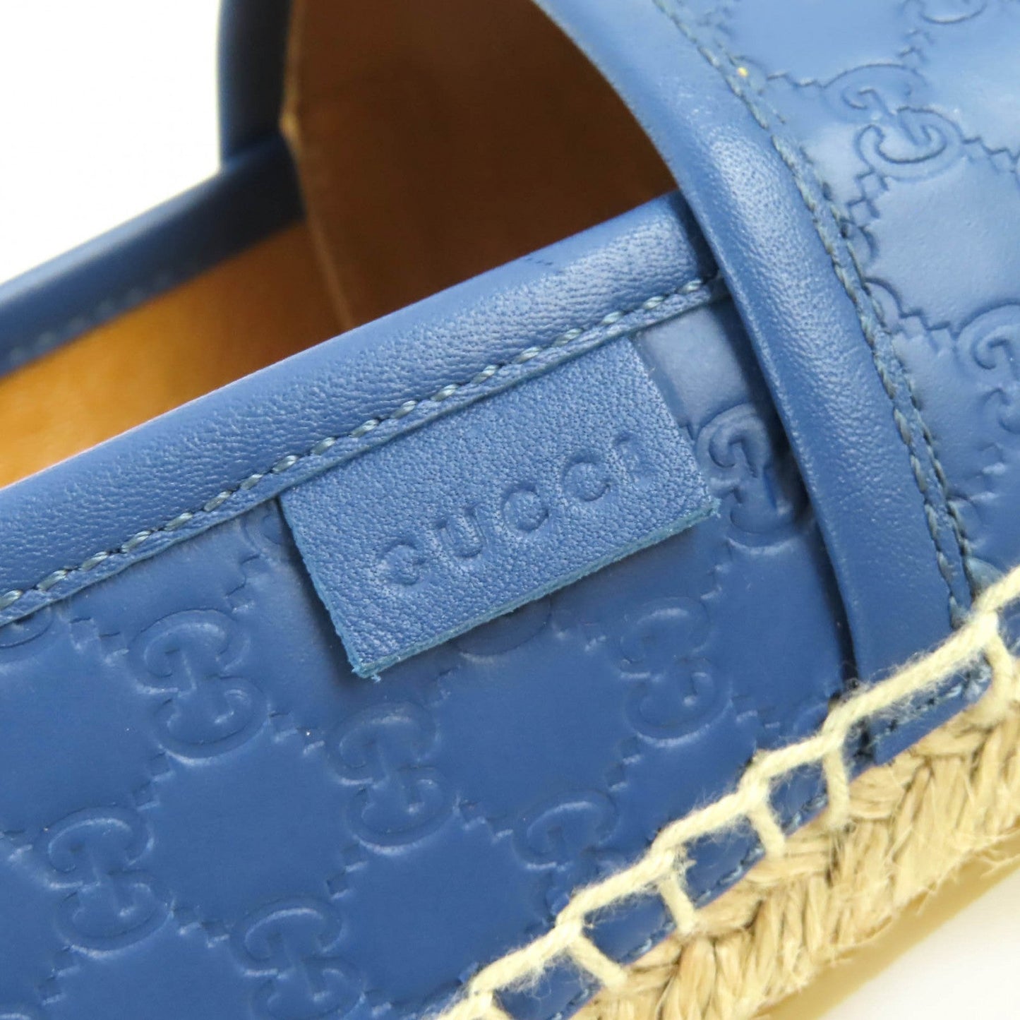 GUCCI Slip-on 567106 leather Blue Navy Natural 38