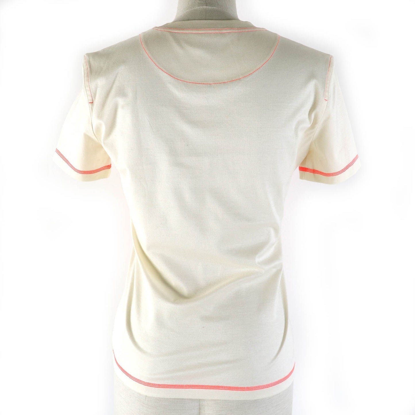 HERMES Short sleeve T-shirt 2H4616DH cotton Light Beige Neon Orange Jungle love 34