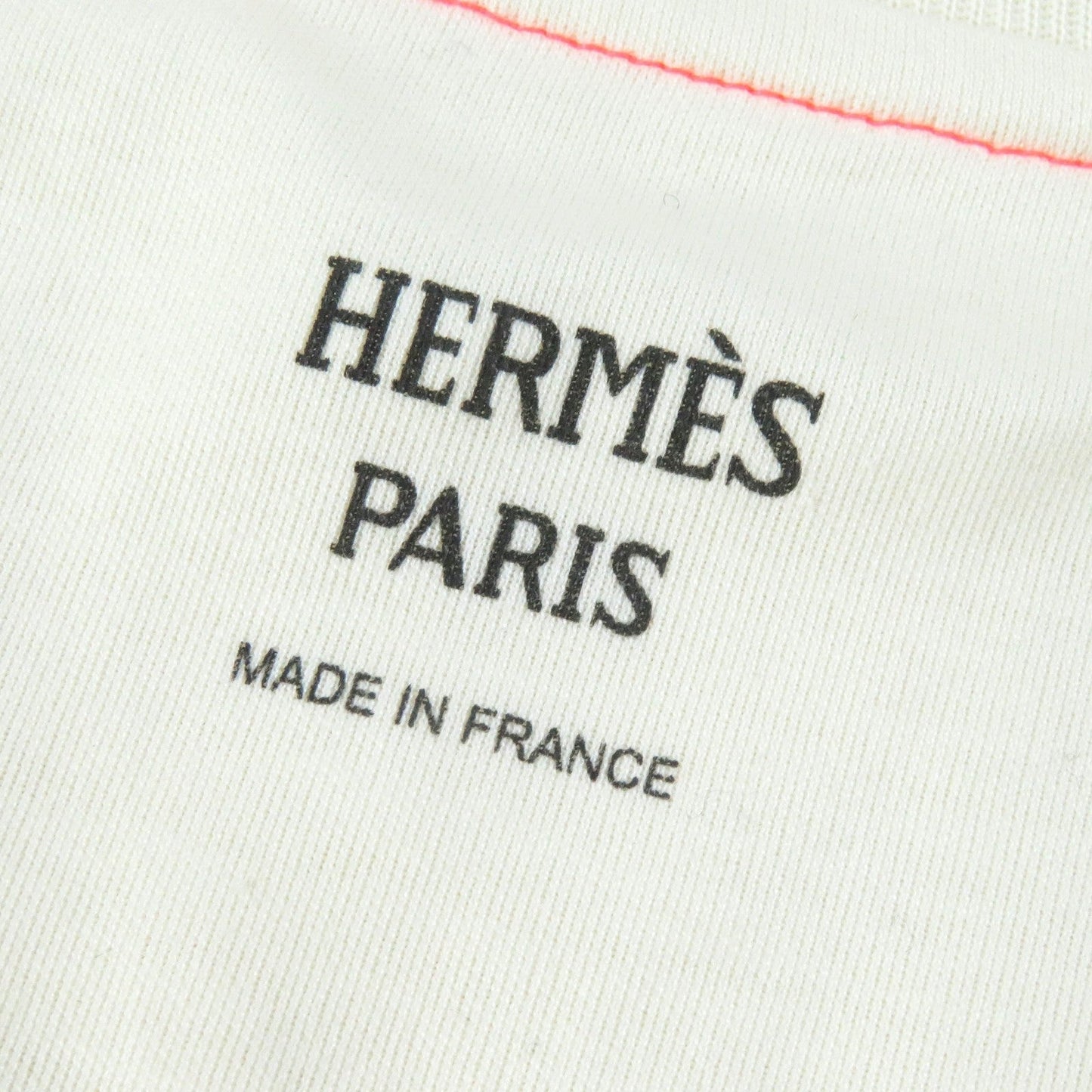 HERMES Short sleeve T-shirt 2H4616DH cotton Light Beige Neon Orange Jungle love 34