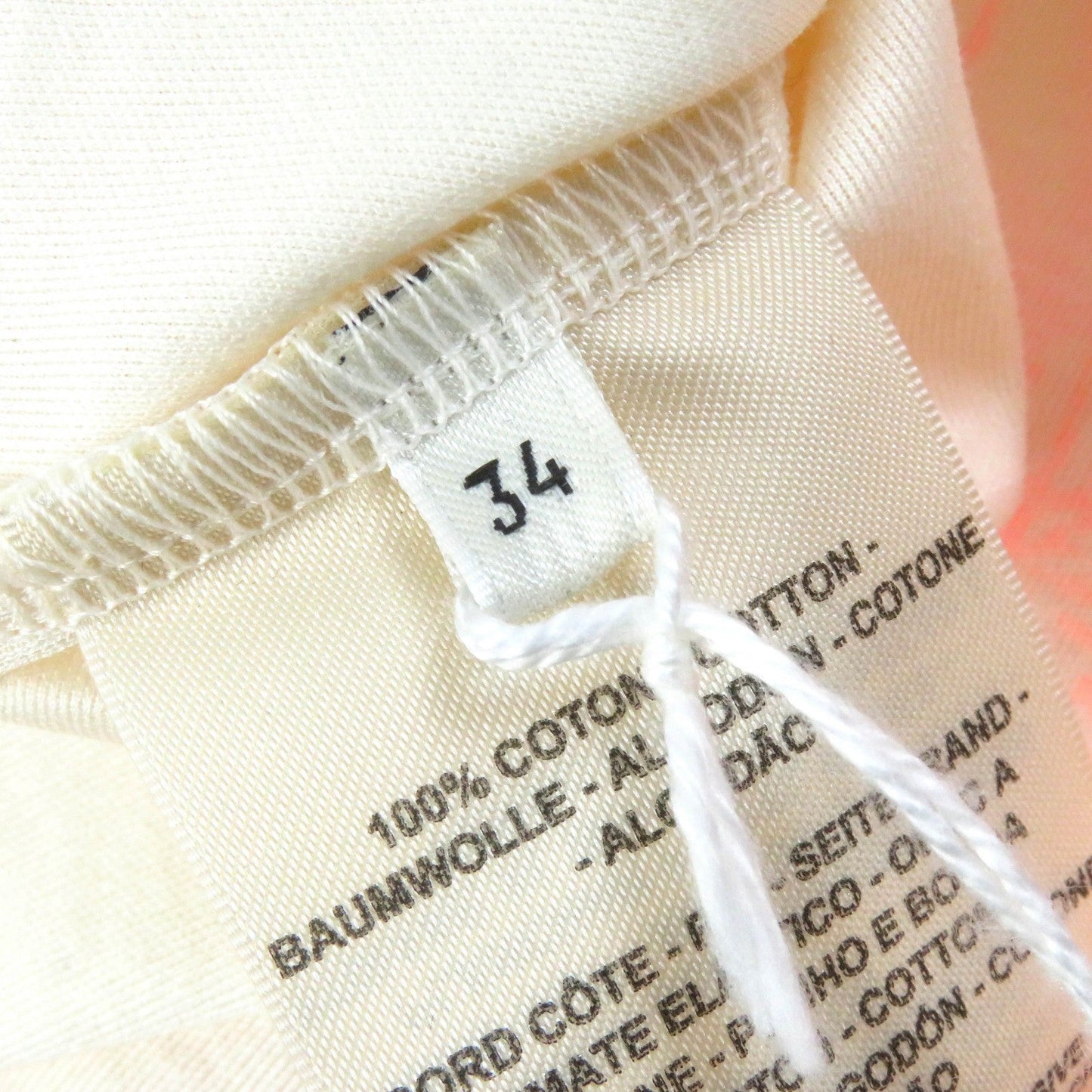 HERMES Short sleeve T-shirt 2H4616DH cotton Light Beige Neon Orange Jungle love 34