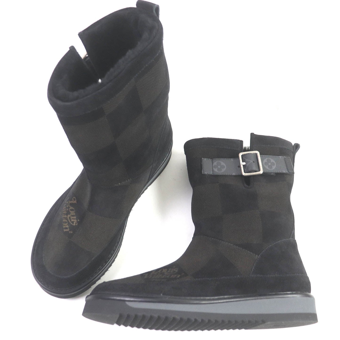LOUIS VUITTON boots Suede leather black 8