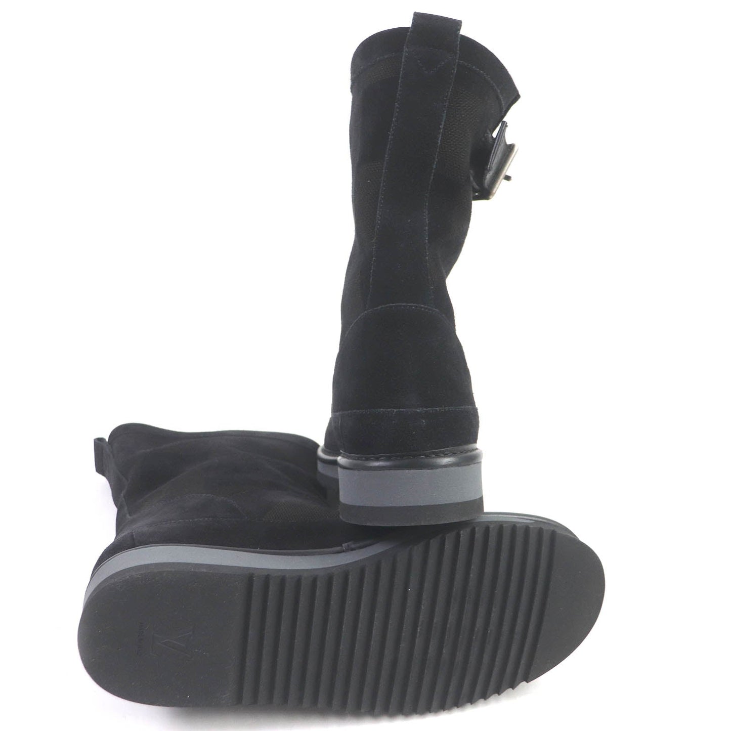 LOUIS VUITTON boots Suede leather black 8