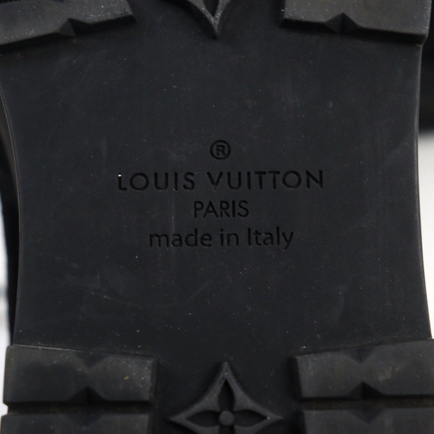 LOUIS VUITTON boots Suede leather Black Grey LV Harlem Line 8.5