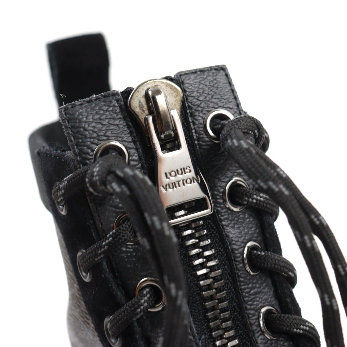 LOUIS VUITTON boots Suede leather Black Grey LV Harlem Line 8.5