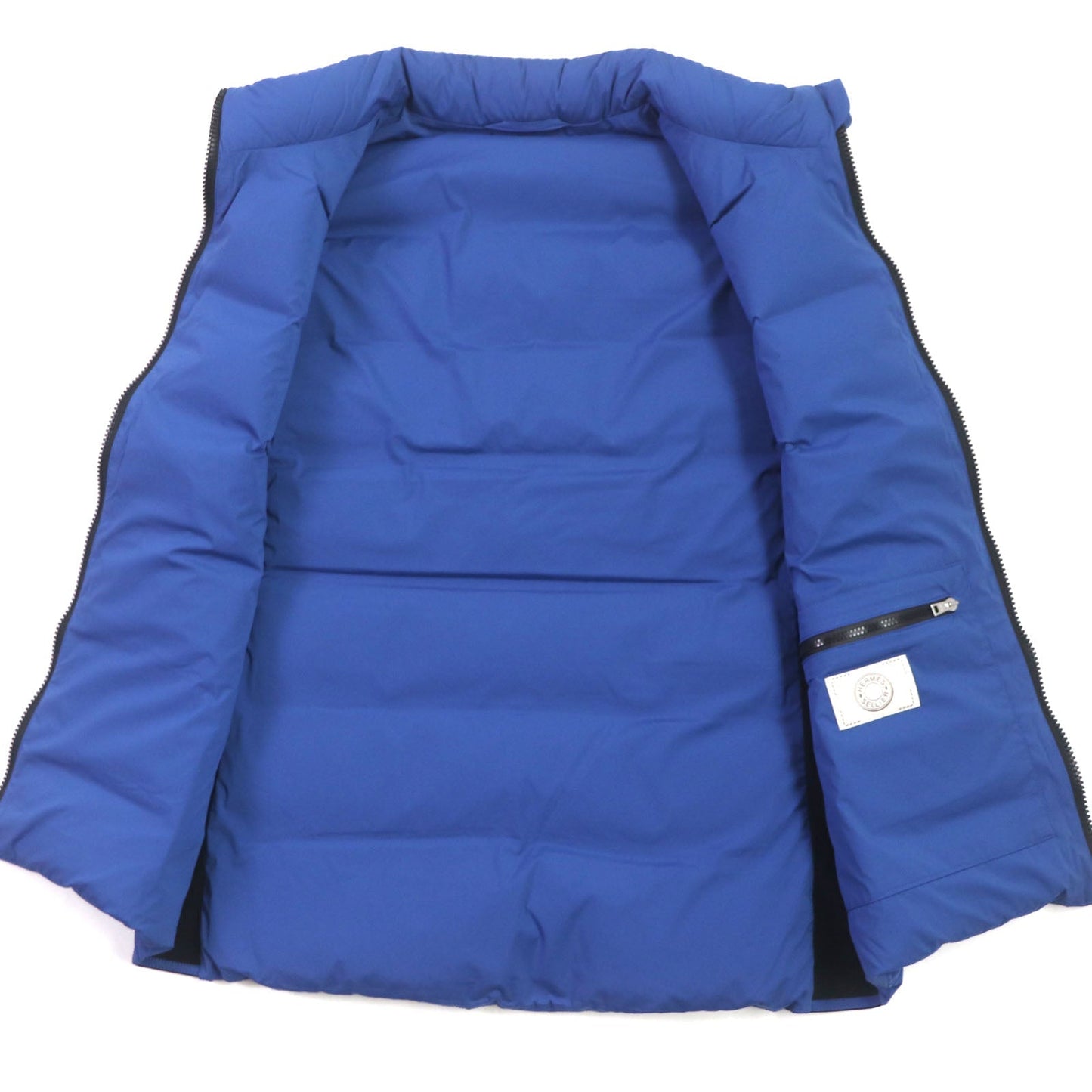 HERMES Down vest Nylon Blue navy S