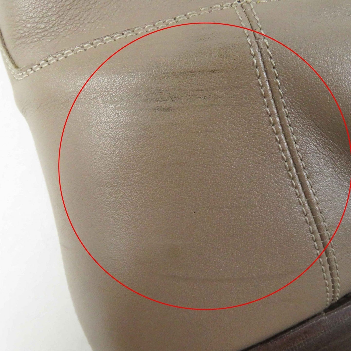 HERMES Knee-high boots leather beige 36
