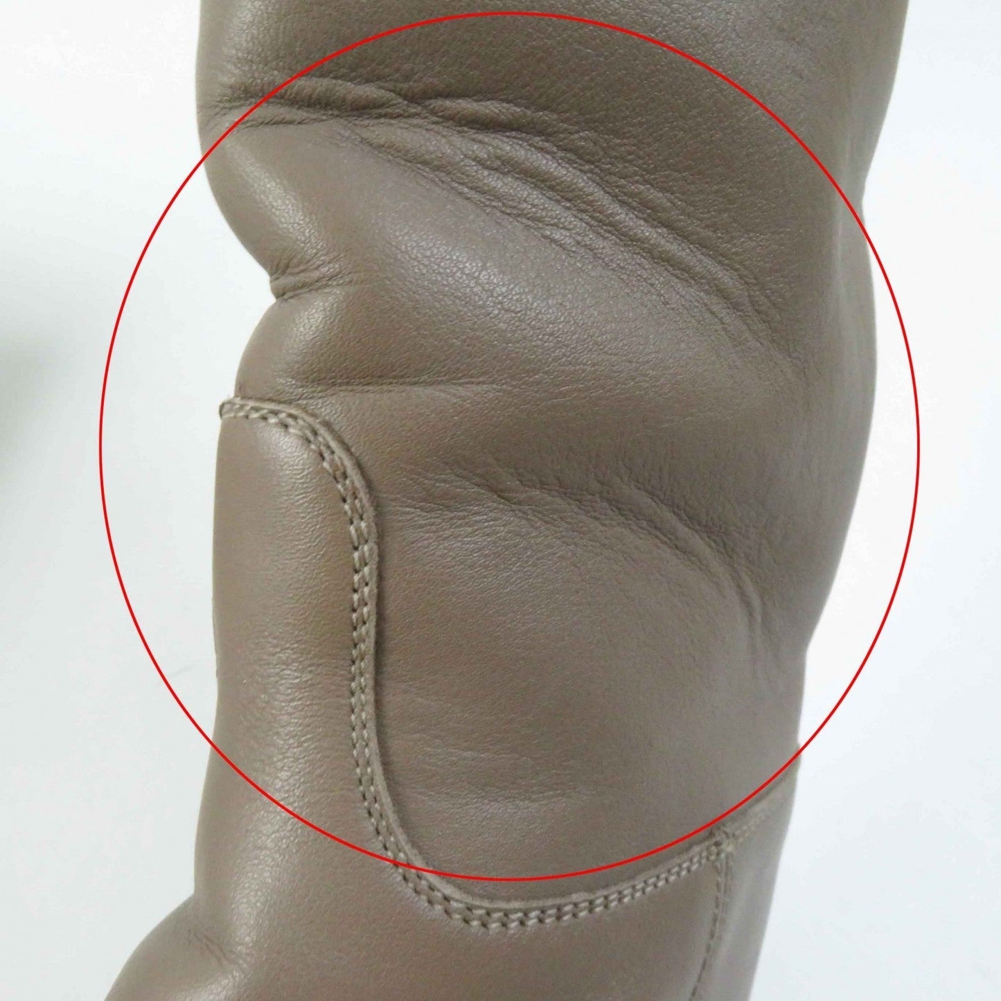 HERMES Knee-high boots leather beige 36