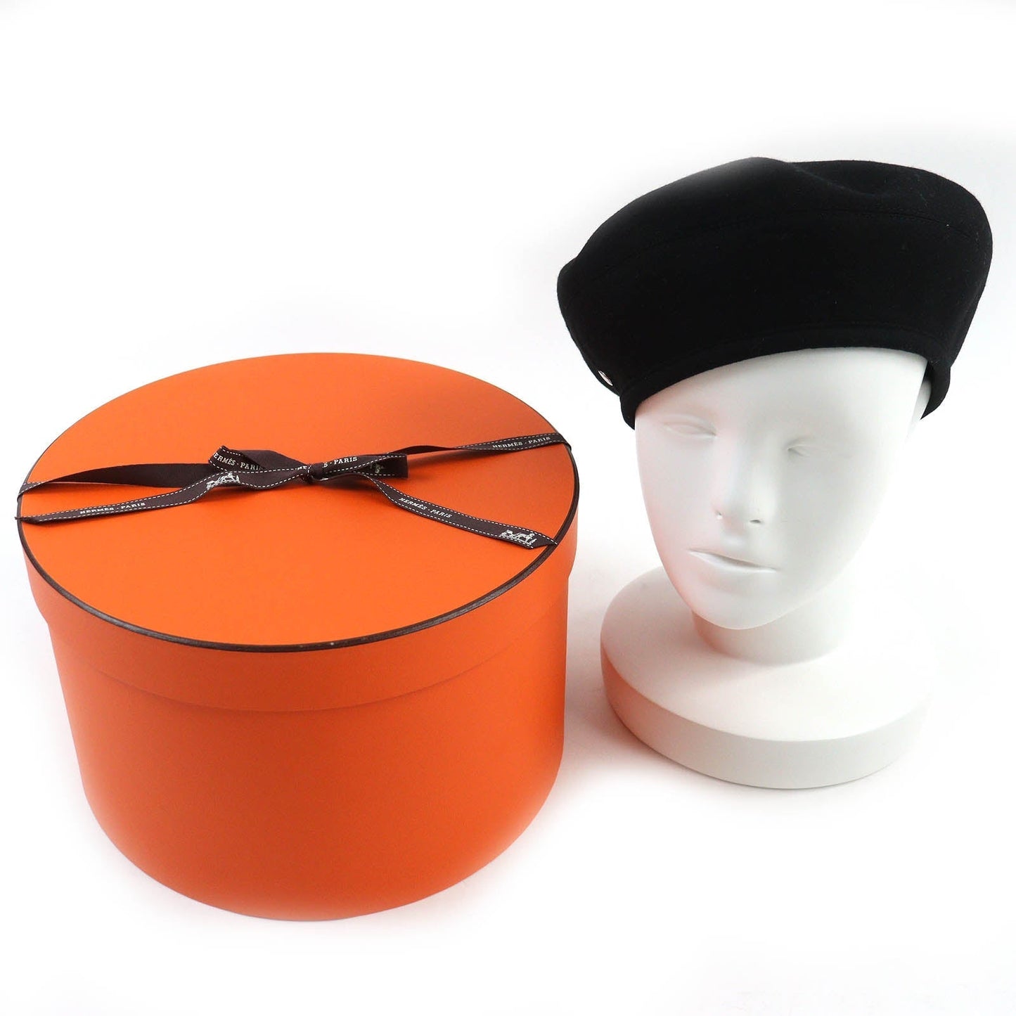 HERMES beret cashmere black 58