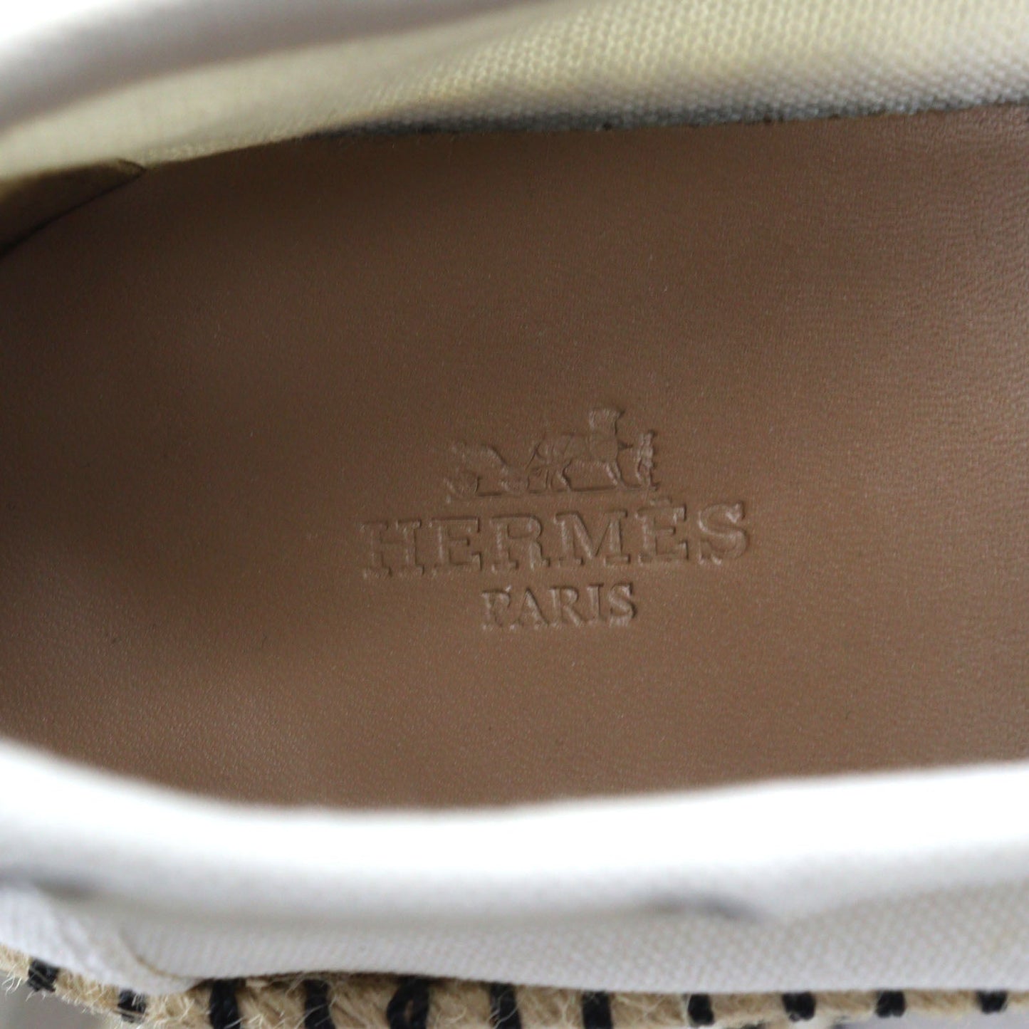 HERMES Slip-on canvas Ivorytype Optimist 41